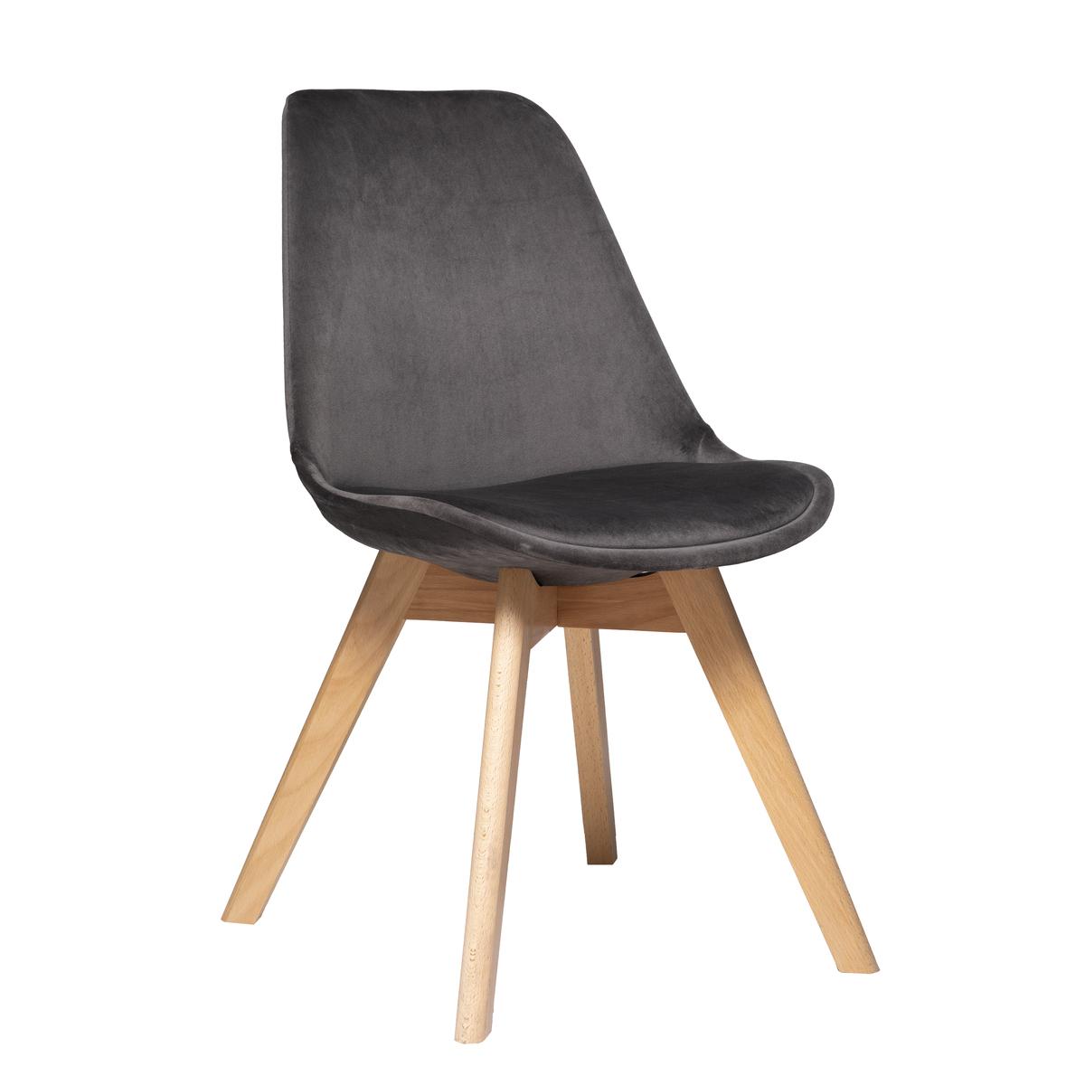 BAYA CHAISE VELOURS GRIS
