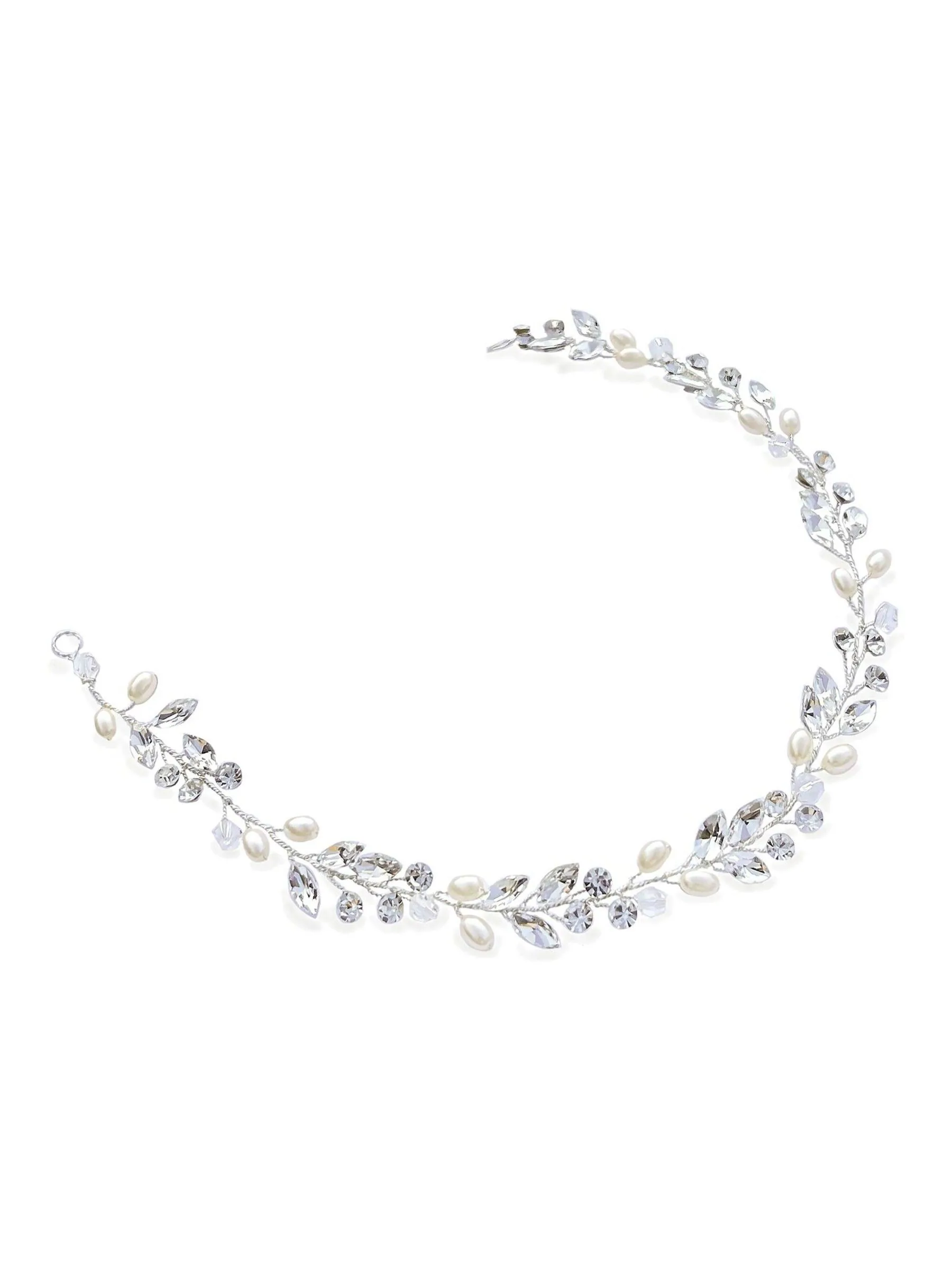 Zilver - Ivory & Co bohemia haarband met kristallen en parels