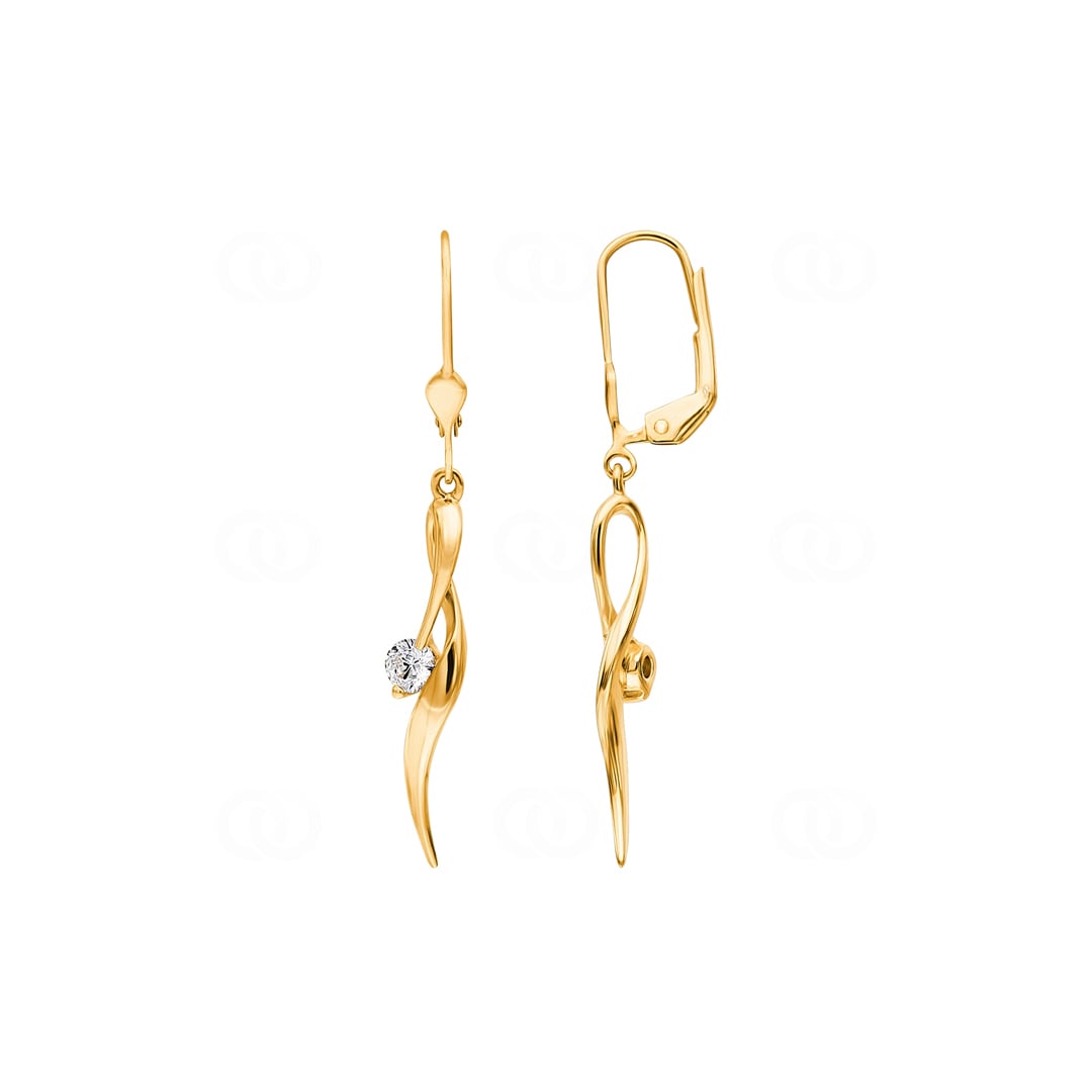 Ohrhänger 750/18 K Gelbgold mit Zirkonia