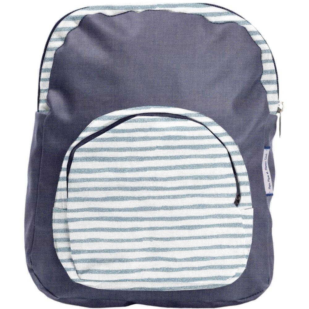 Petit Sac À Dos Rayé Bleu Blanc
