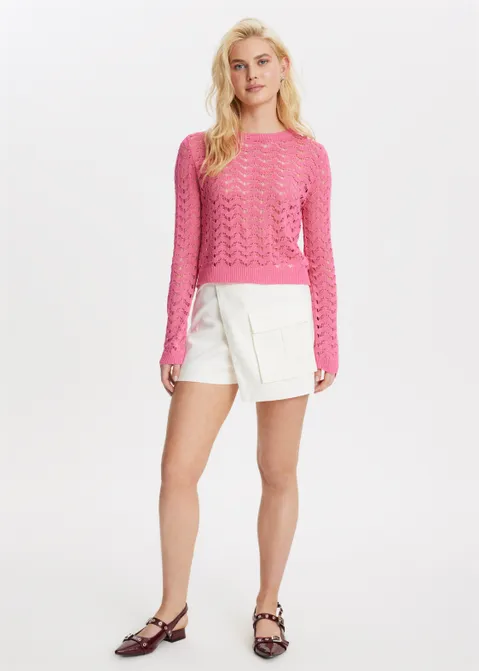 Trui met opening op de rug roze (ROS.HOT)