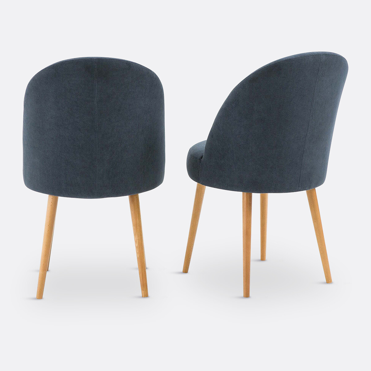 LA REDOUTE INTERIEURS<br>Conjunto de 2 poltronas de mesa em veludo canelado, Lenou