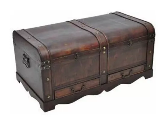 Coffre de rangement bois marron Canvas