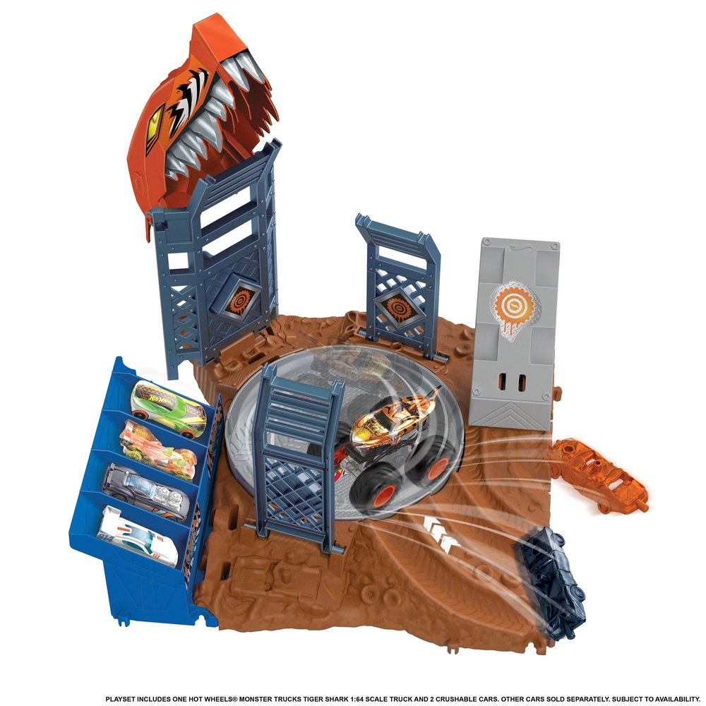Hot Wheels Monster Trucks Arena Smashers Tiger Shark Spielset