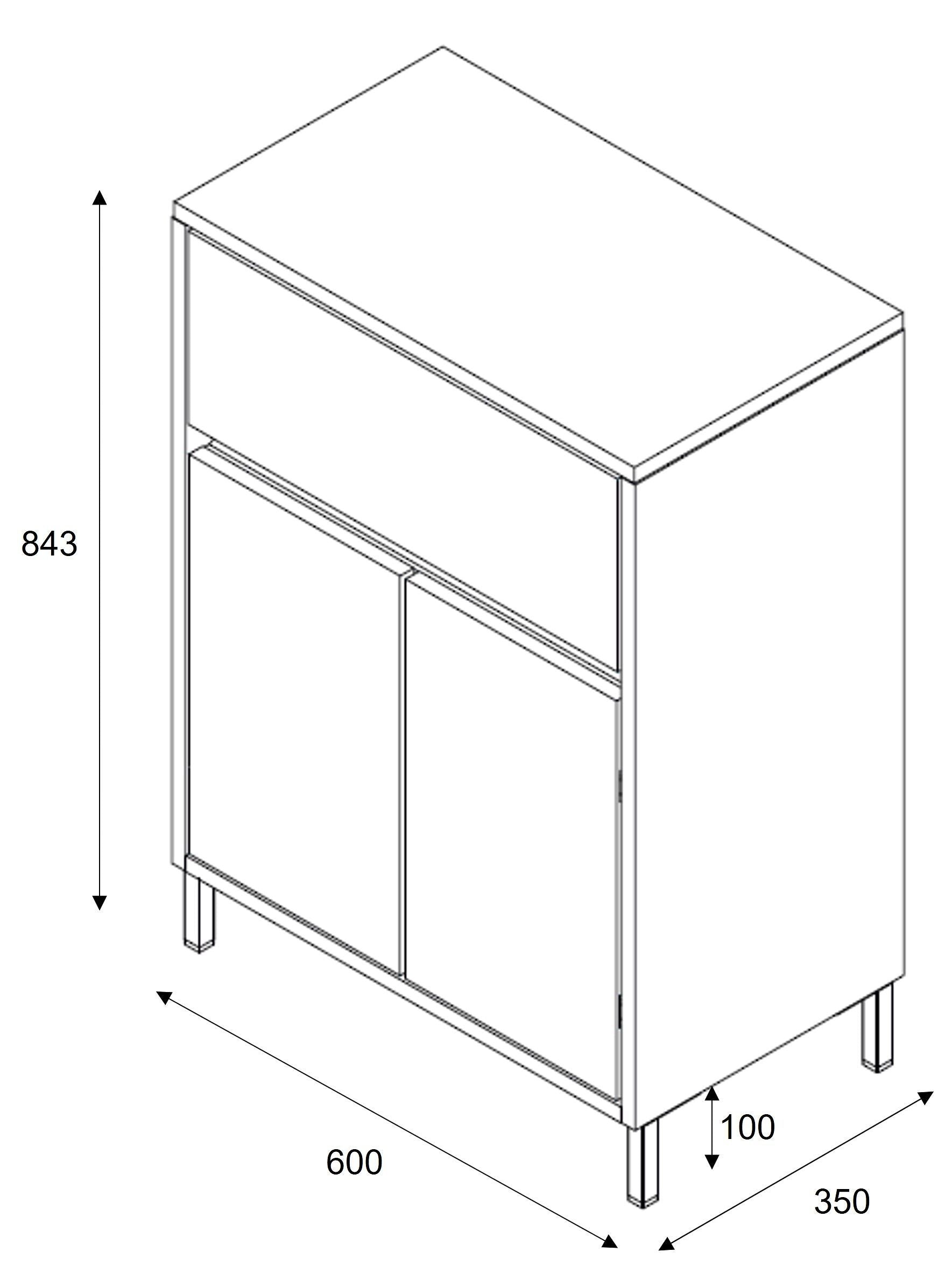SIERRA Beistellmöbel - Anthrazit / B: 60.0 cm x T: 35.0 cm x H: 84.3 cm