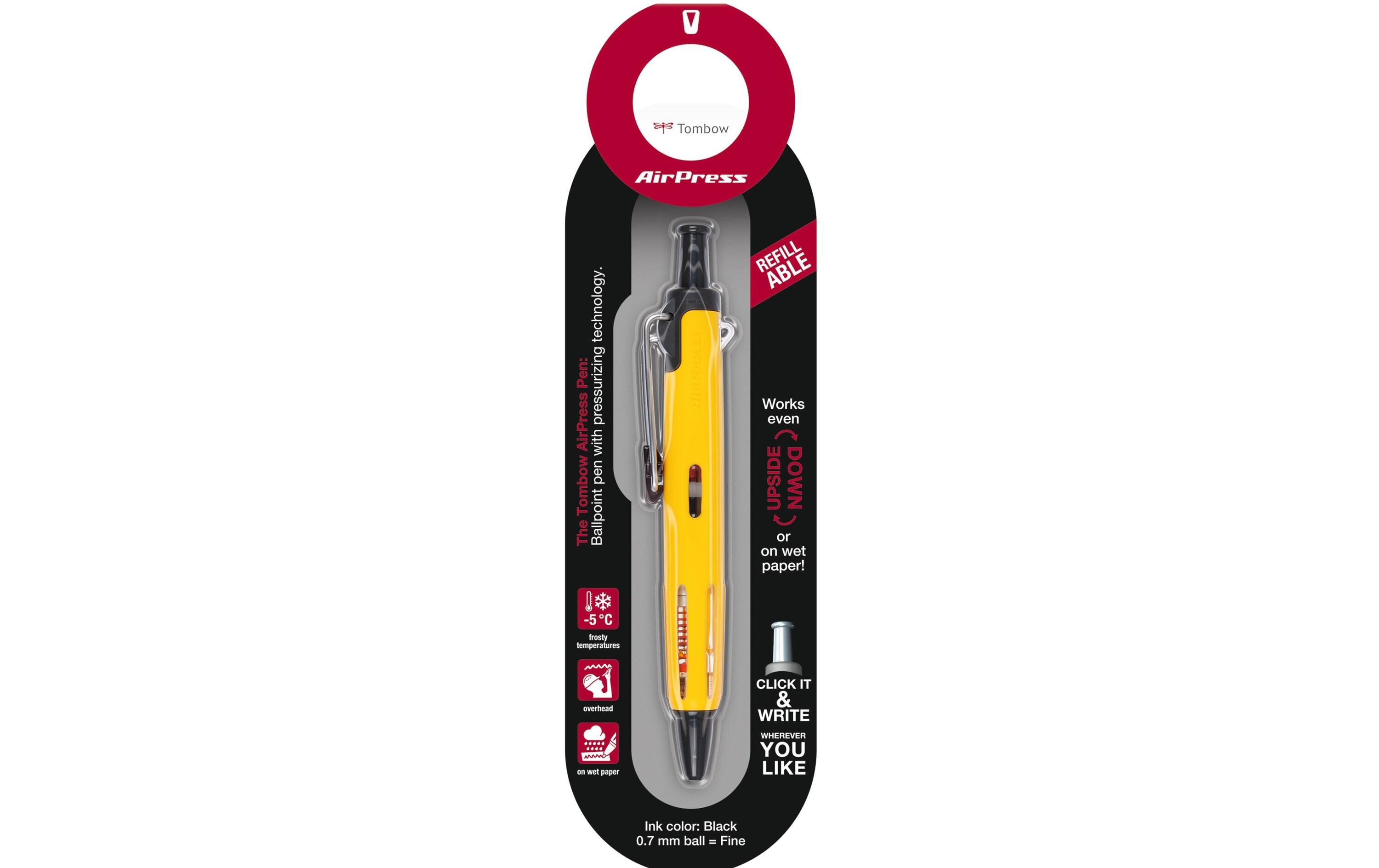 Kugelschreiber mit Drucktechnik, GelbAirPress Pen mit einzigartigen Drucktechnik