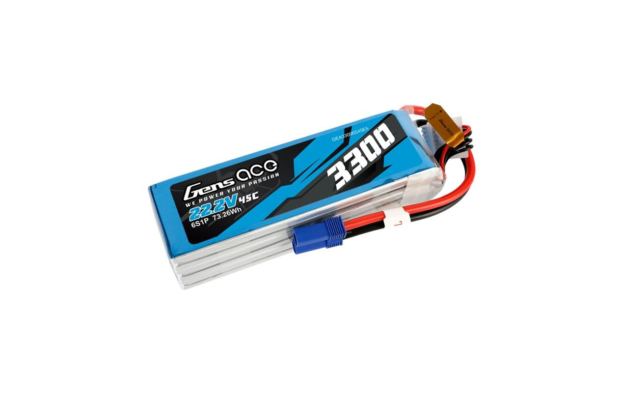 RC-Akku LiPo 3300 mAh 22.2 V 45C6S LiPo Akku mit EC5 Stecker, geeignet für Trex 600 und ähnliche Heli