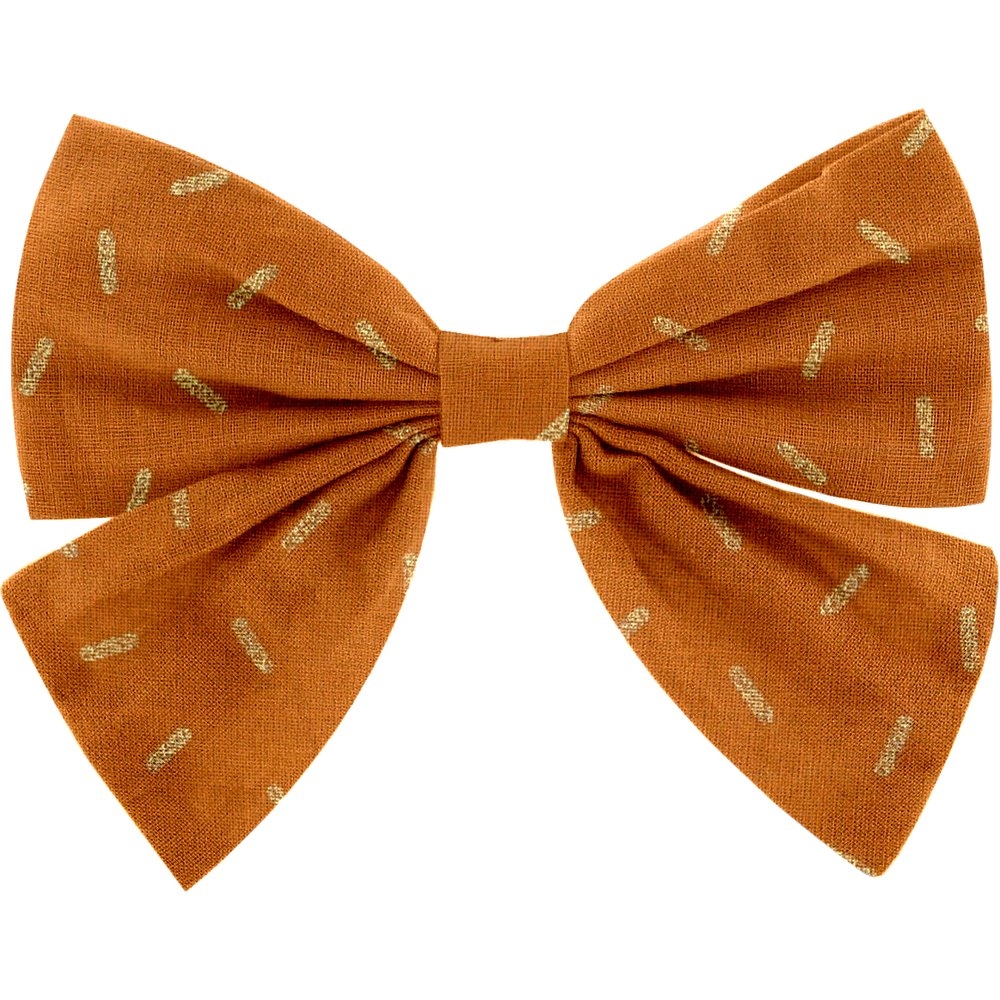Barrette Noeud Papillon Paille Dorée Caramel