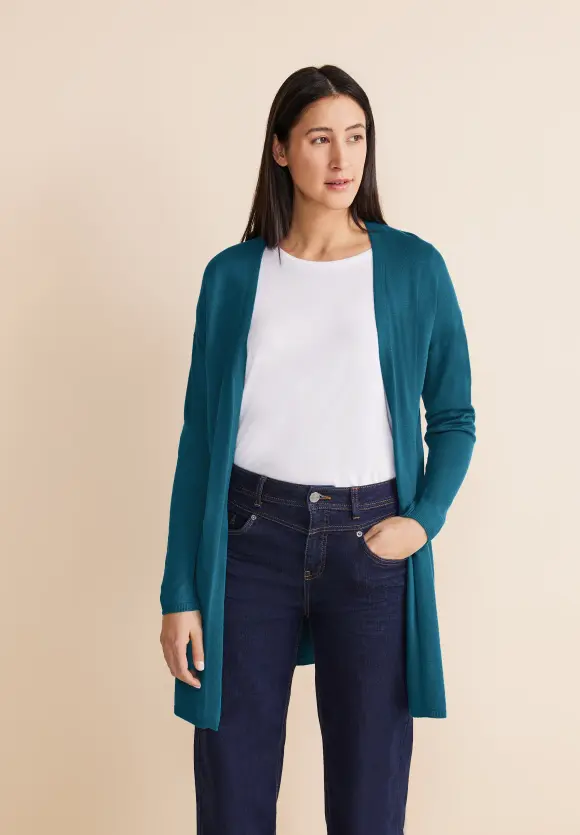 Langer Cardigan - bright turquoise