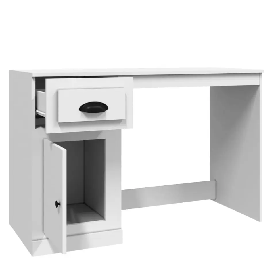 vidaXL - Bureau - Wit - Bewerkt hout