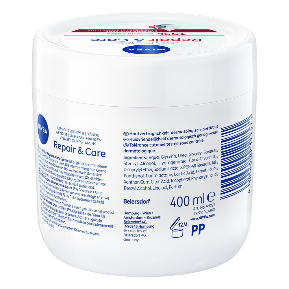 6x Nivea Repair & Care Bodycrème Urea400 ml