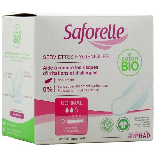 Serviettes hygiéniques de jour Coton Protect Saforelle