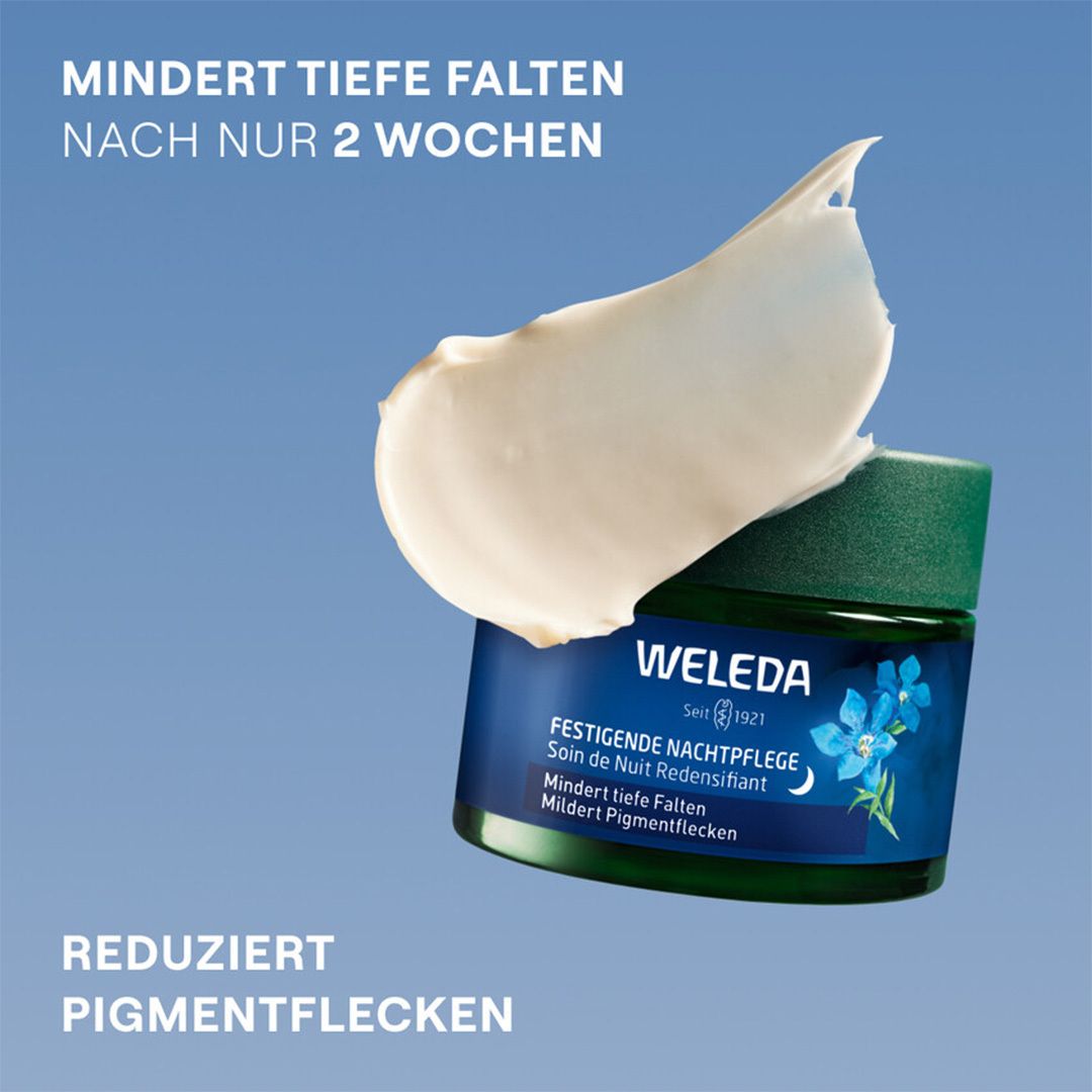 Weleda Blauer Enzian & Edelweiss Festigende Nachtpflege - nährt intensiv & mindert tiefe Falten