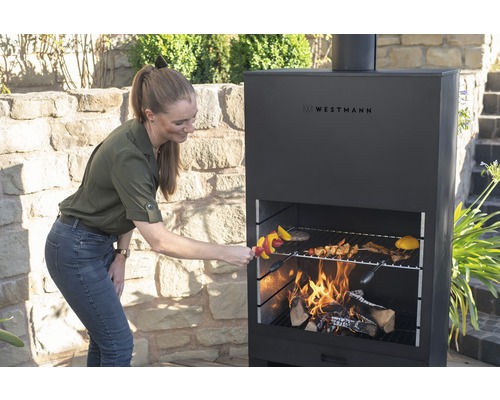 Westmann tuinhaard met grillfunctie, 229 x 100 cm, zwart