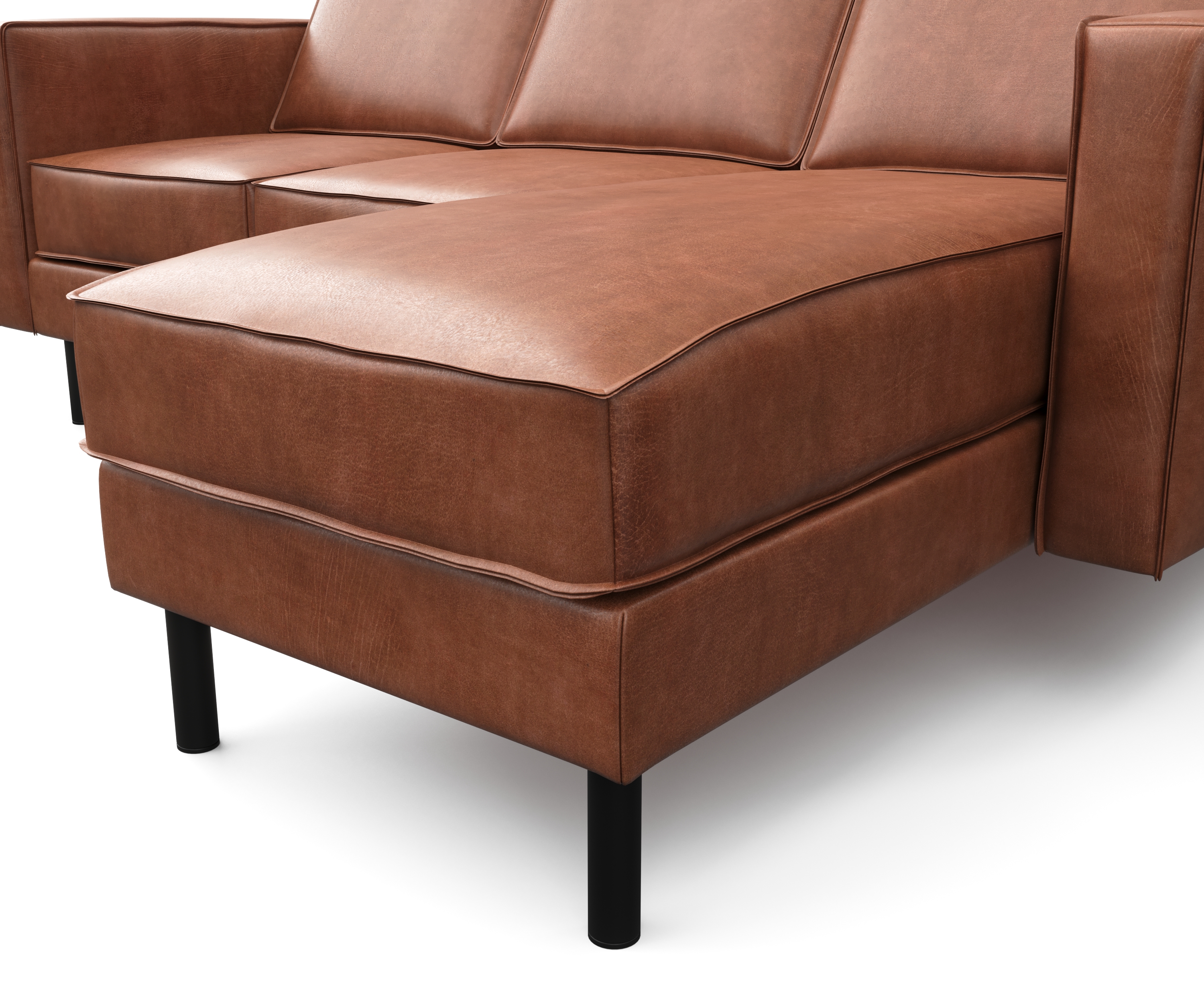Ecksofa Leder DUKE rechts braun