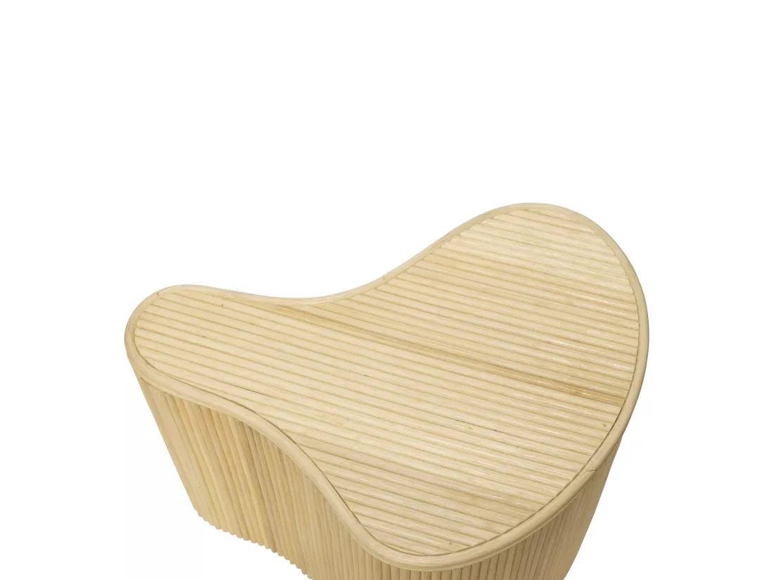 Lot de 2 tables d'appoint organiques avec rangement - Rotin - L. 52 x P. 40 x H. 45 cm et L. 43.5 x P. 30 x H. 33,5 cm - Naturel clair - MARSA