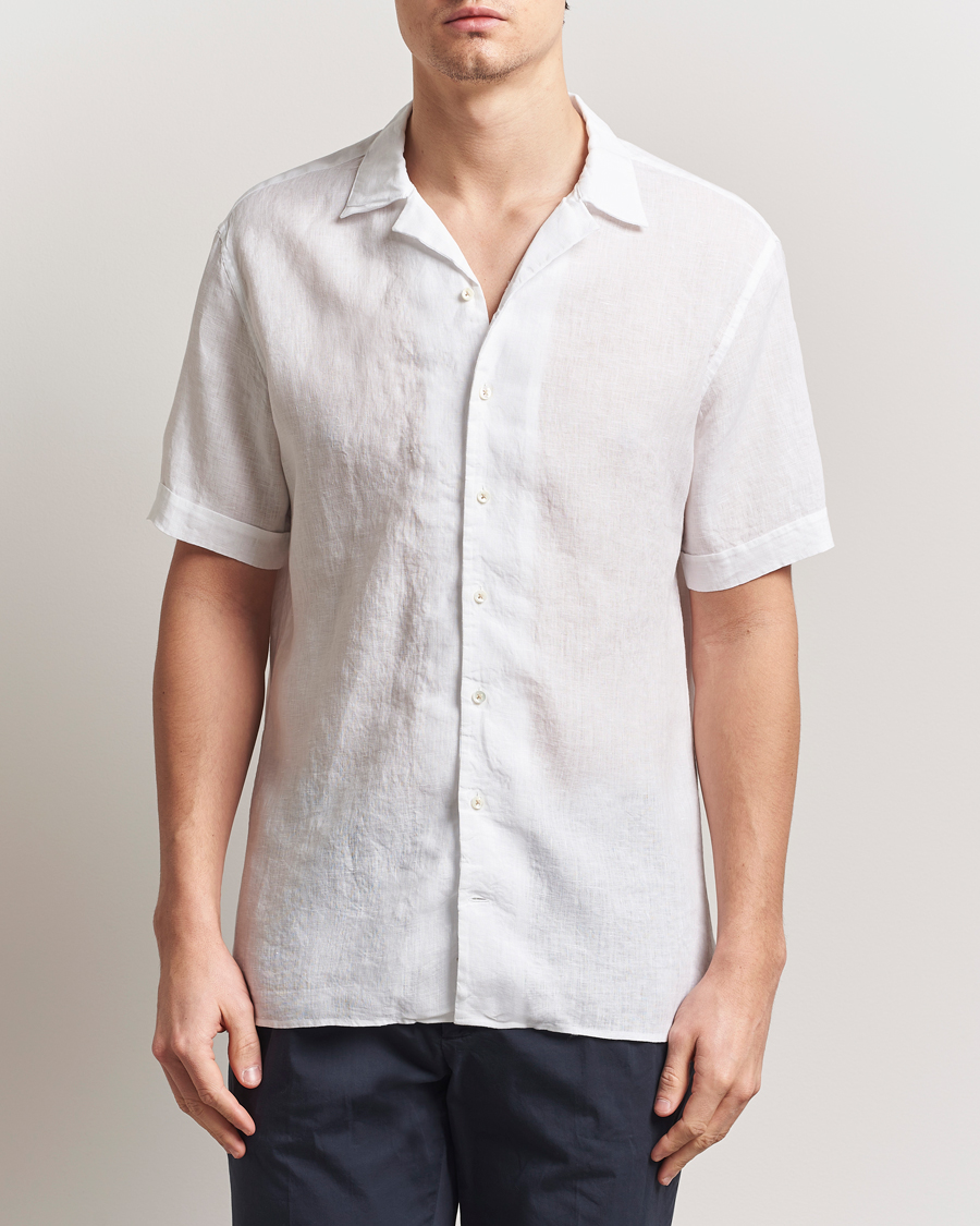 Stenströms Short Sleeve Linen Shirt White