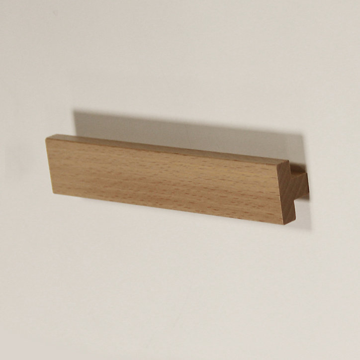 Poignée de meuble en T Kadoréel Bois mat Naturel l.x H. entraxe 128mm
