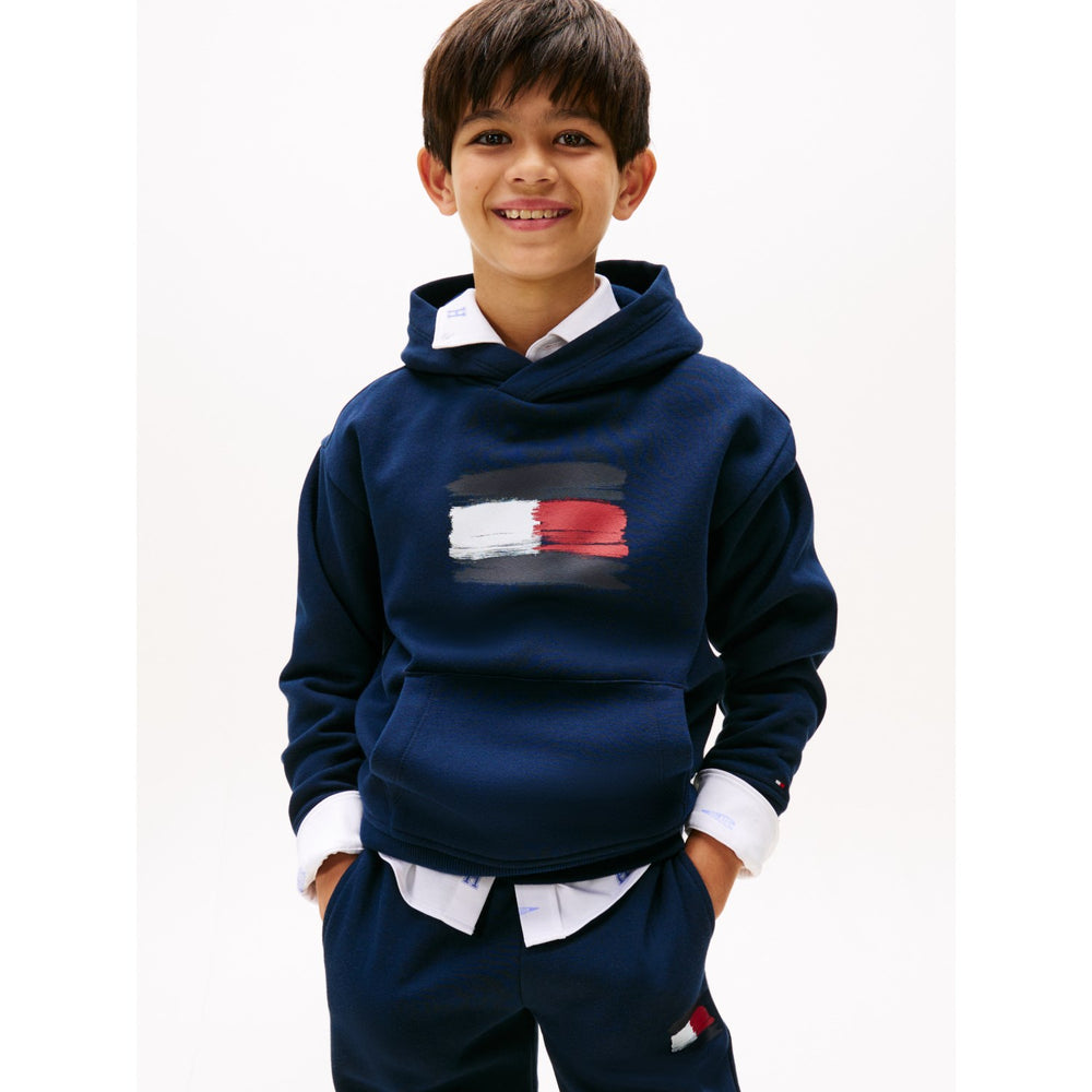 Køb Tommy Hilfiger Dark Night Navy Flag Hættetrøje