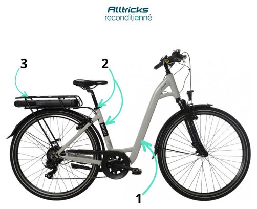 Vélo de Ville Électrique Bicyklet Louison Shimano Tourney 6V 400 Wh 700 mm Gris - Produit Reconditionné