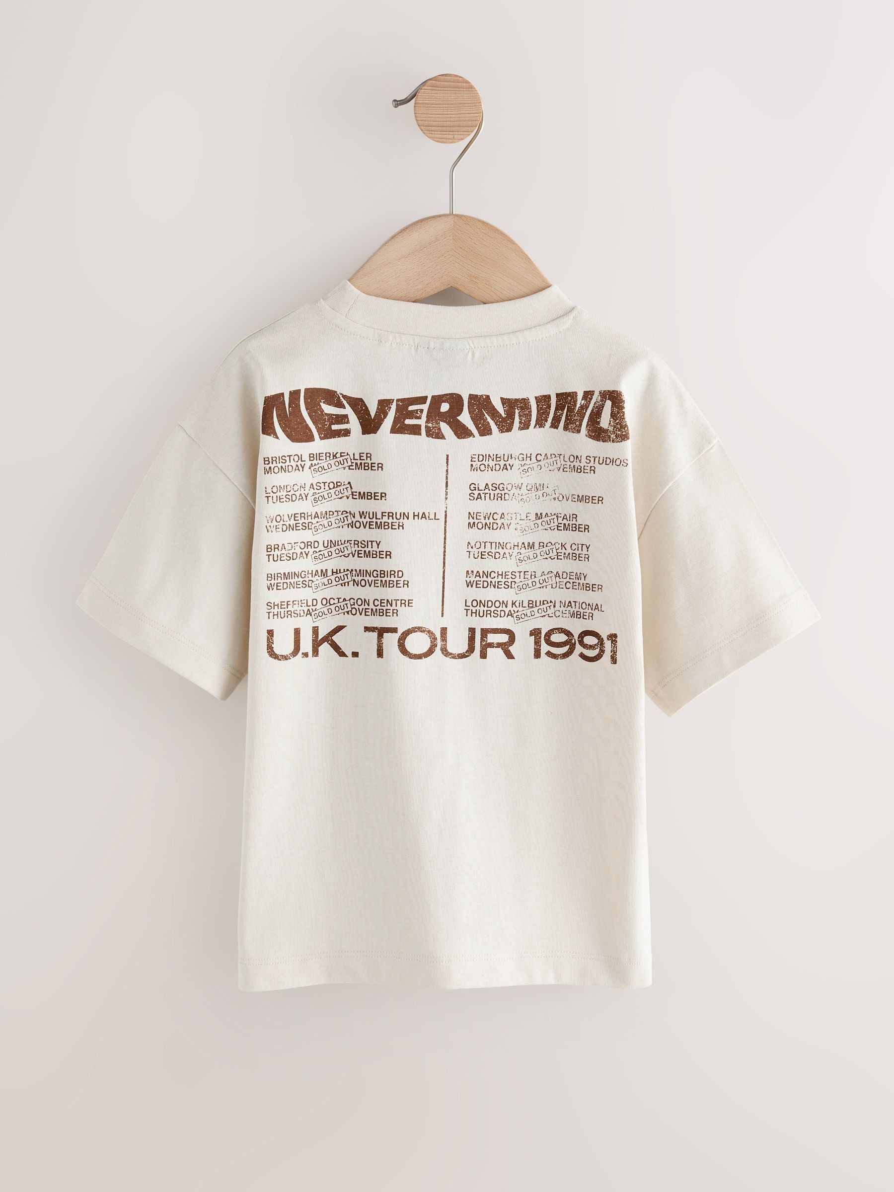 Crème Nirvana - T-shirt met korte mouwen en bandprint (3mnd -8jr)