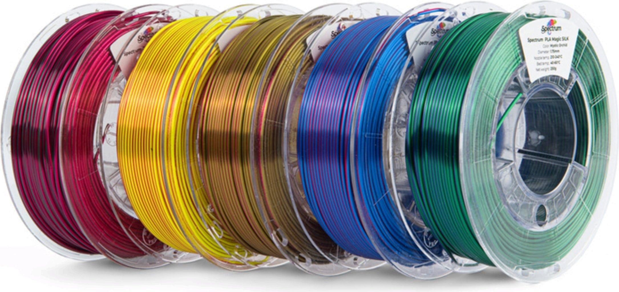 Spectrum  5er-Set PLA Magic Silk, 1,75 mm    Filamente auf ökologischen Pappspulen