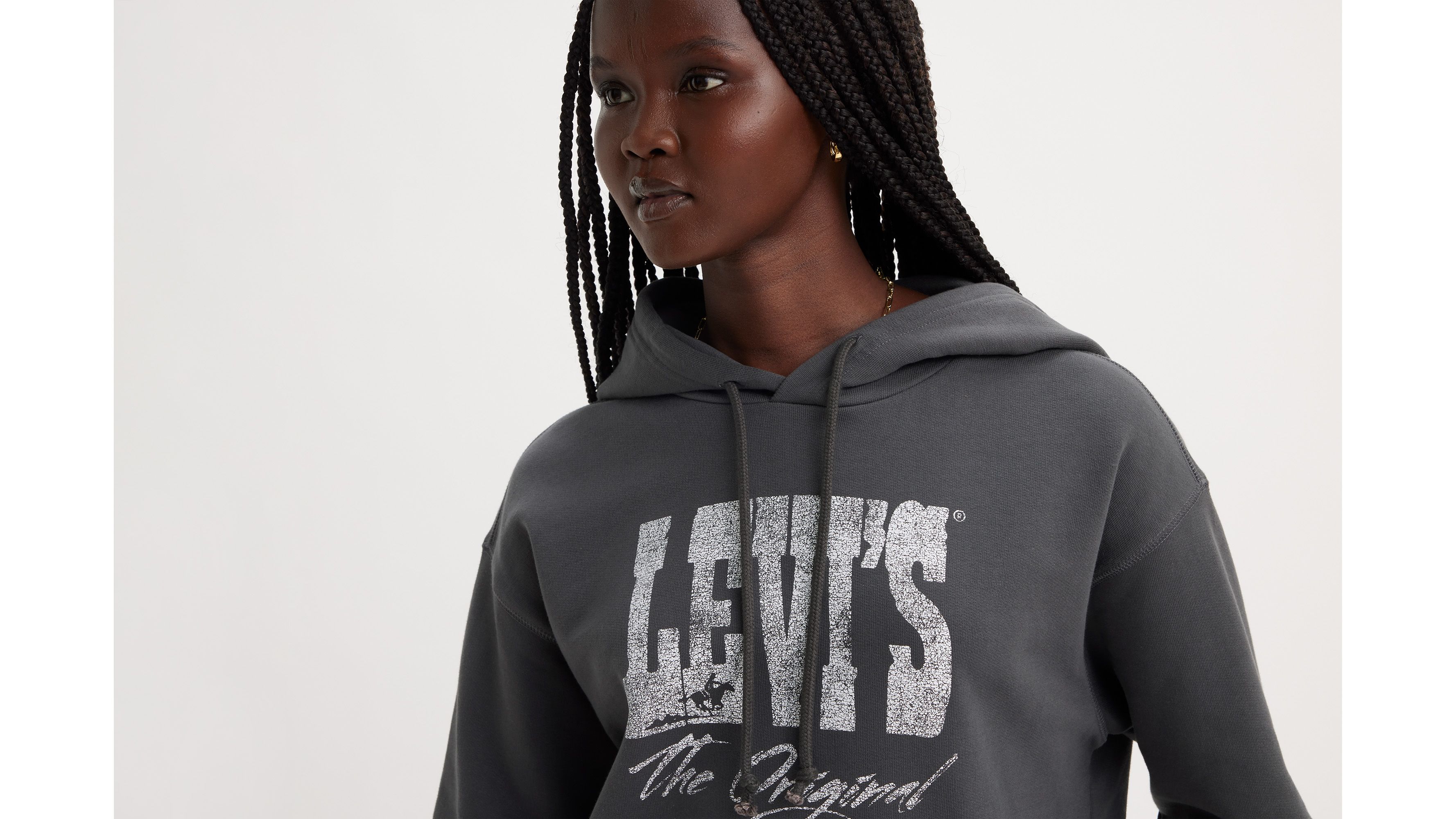 Sweat à capuche graphique signature - Hoodie Original Levi'S Black Oyster - Noir