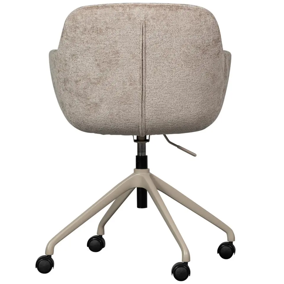 WOOOD Morros Bureaustoel - Polyester - Taupe - 88x57x60