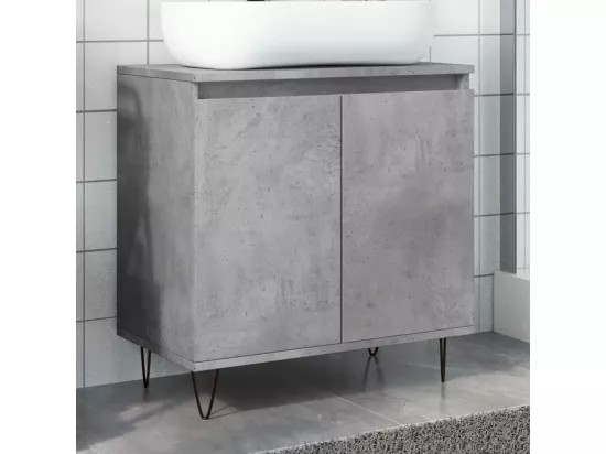 Armoire de bain gris béton 58x33x60 cm bois d'ingénierie