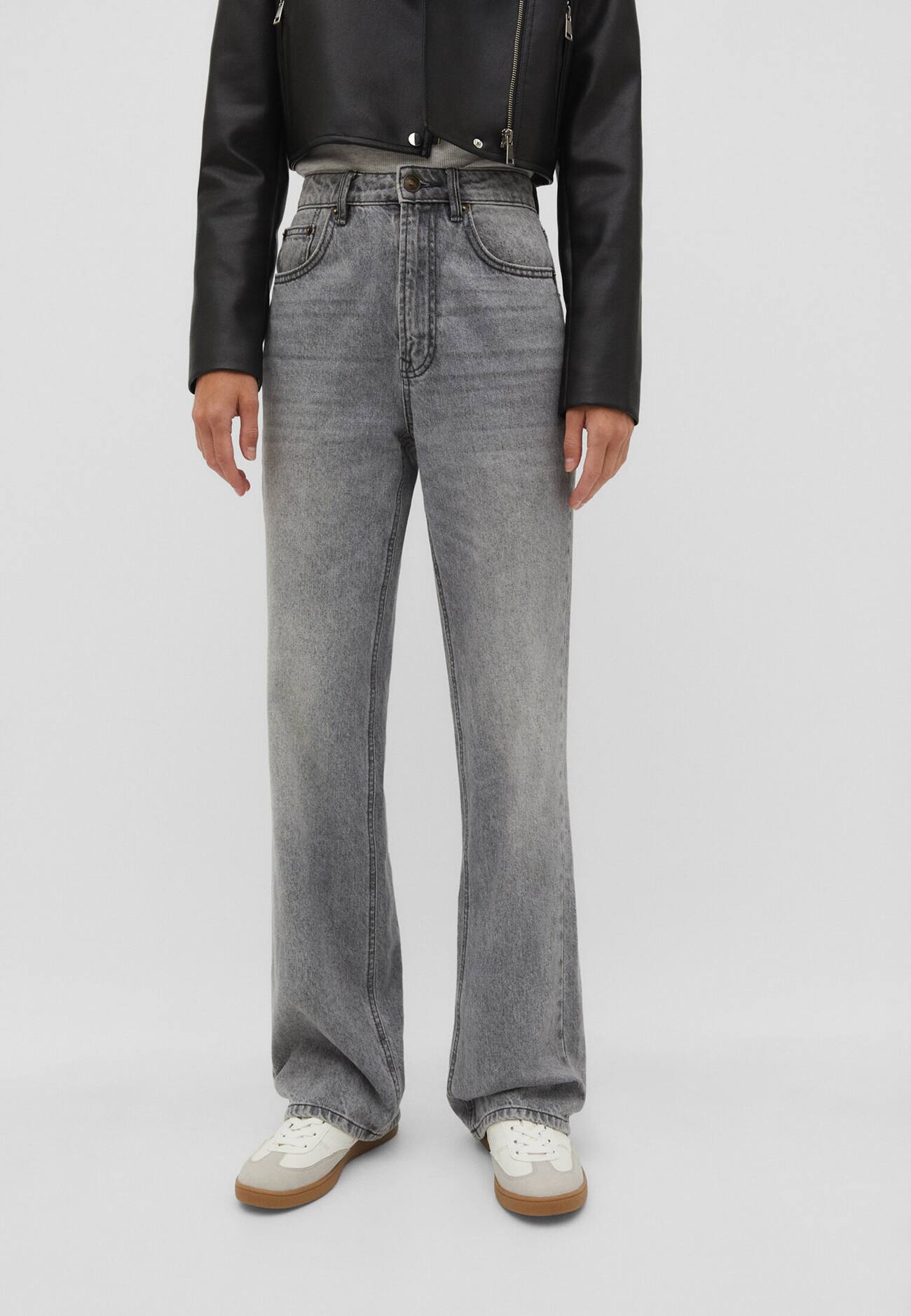 calça jeans D92 reta de perna larga