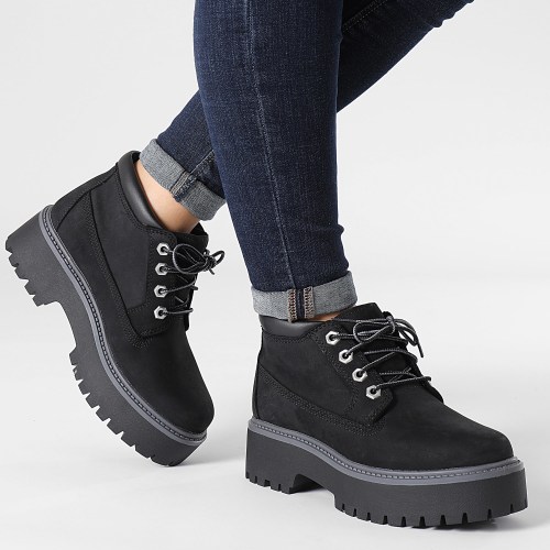 Boots Femme Heritage Platform Waterproof Chukka A5REN Black Nubuck