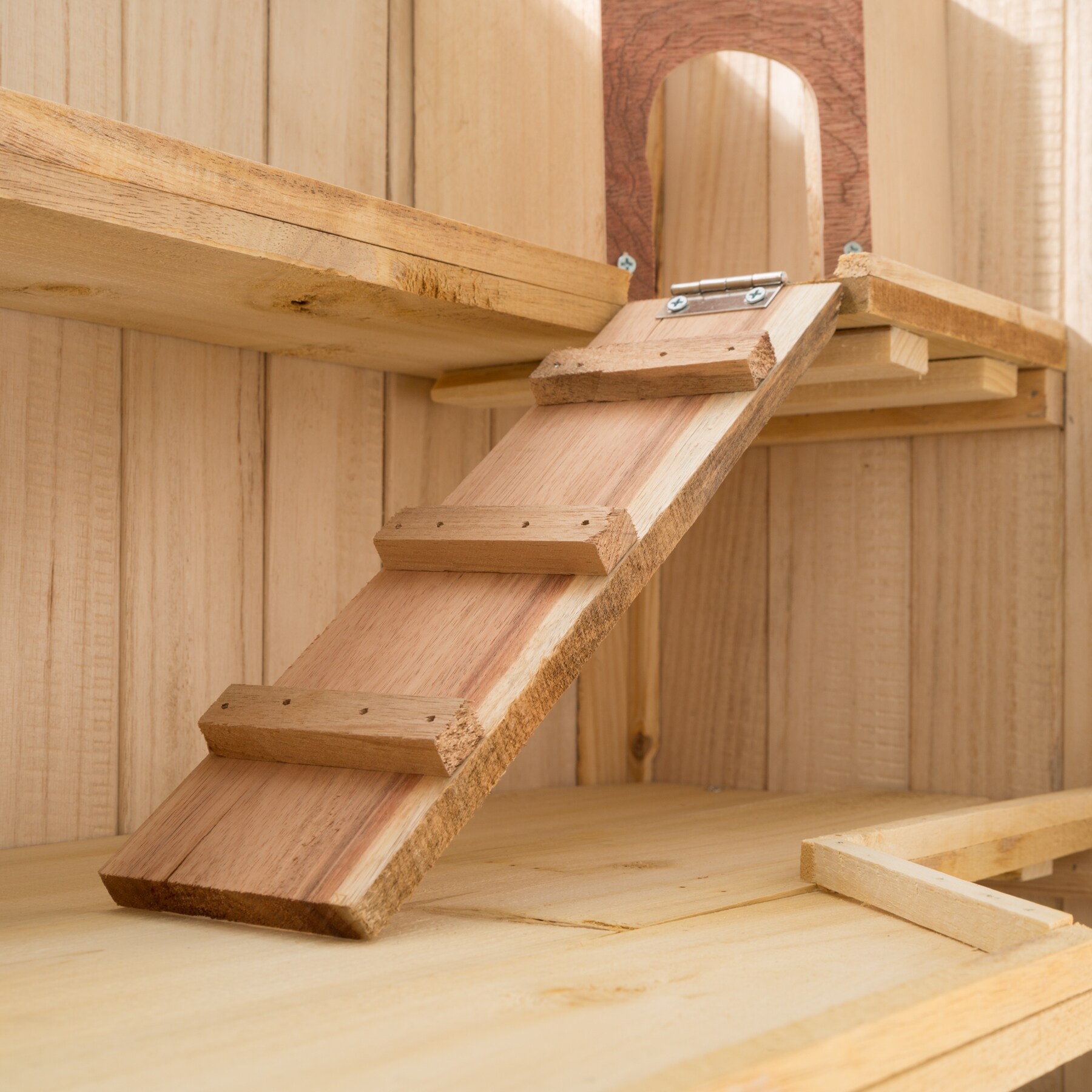 tectake® Nagerkäfig, aus Holz, aufklappbares Dachgitter, 95 x 50 x 50 cm