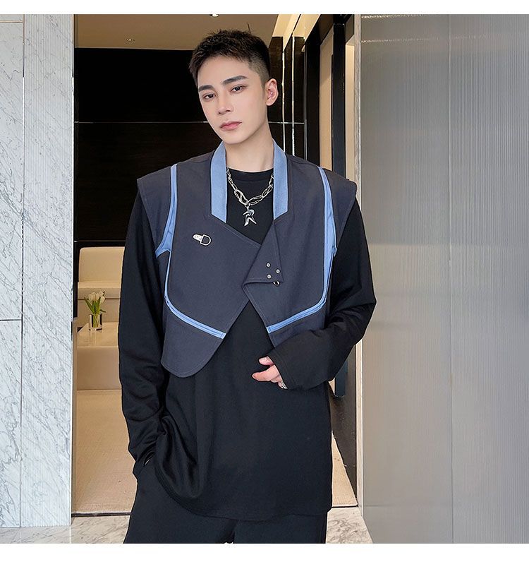 Bjorn - Tweekleurig cropped vest