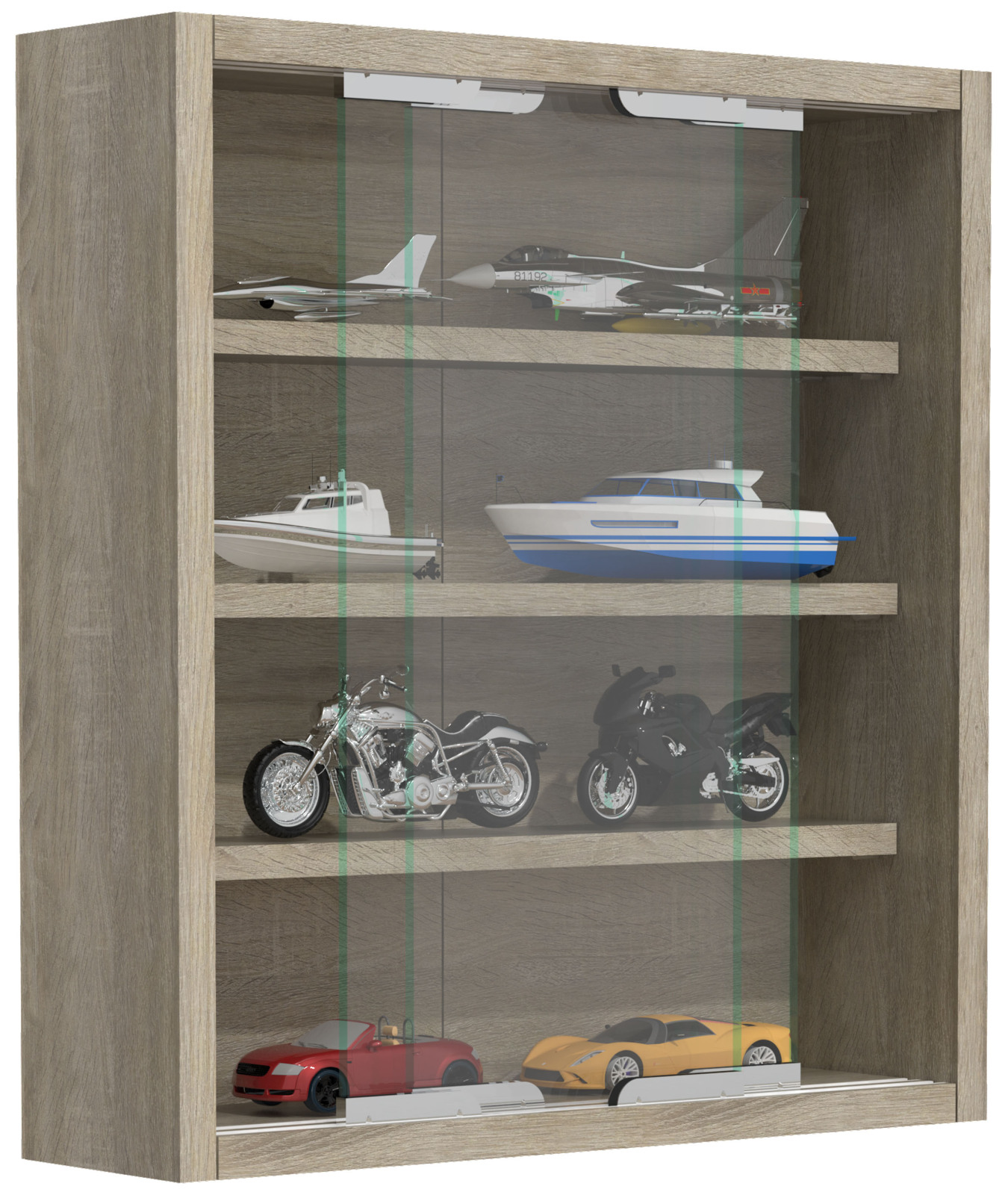 Wandvitrine AGISA S - Sonoma Eiche - Schiebetüren - 37 cm breit