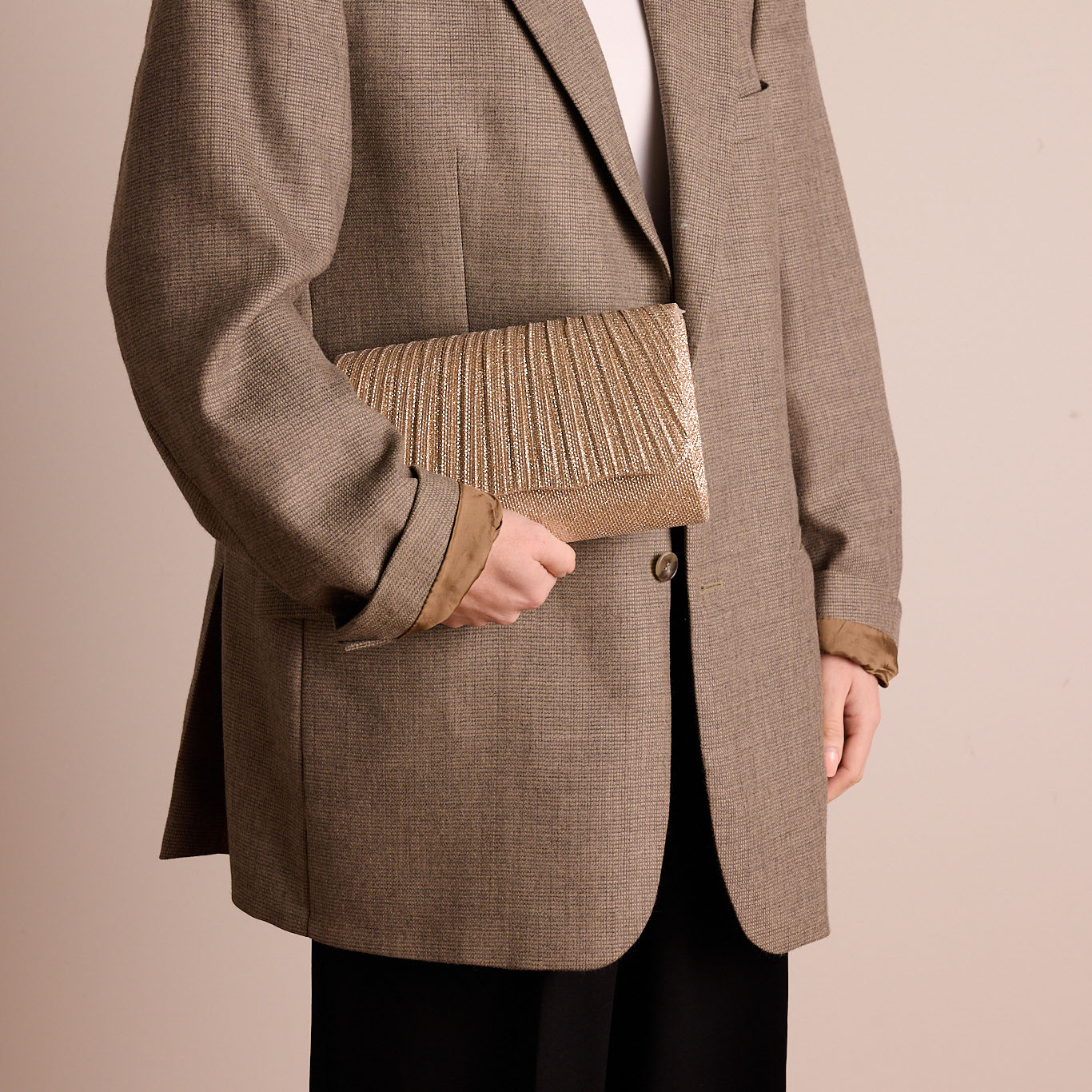 Goudkleurige clutch met glitters