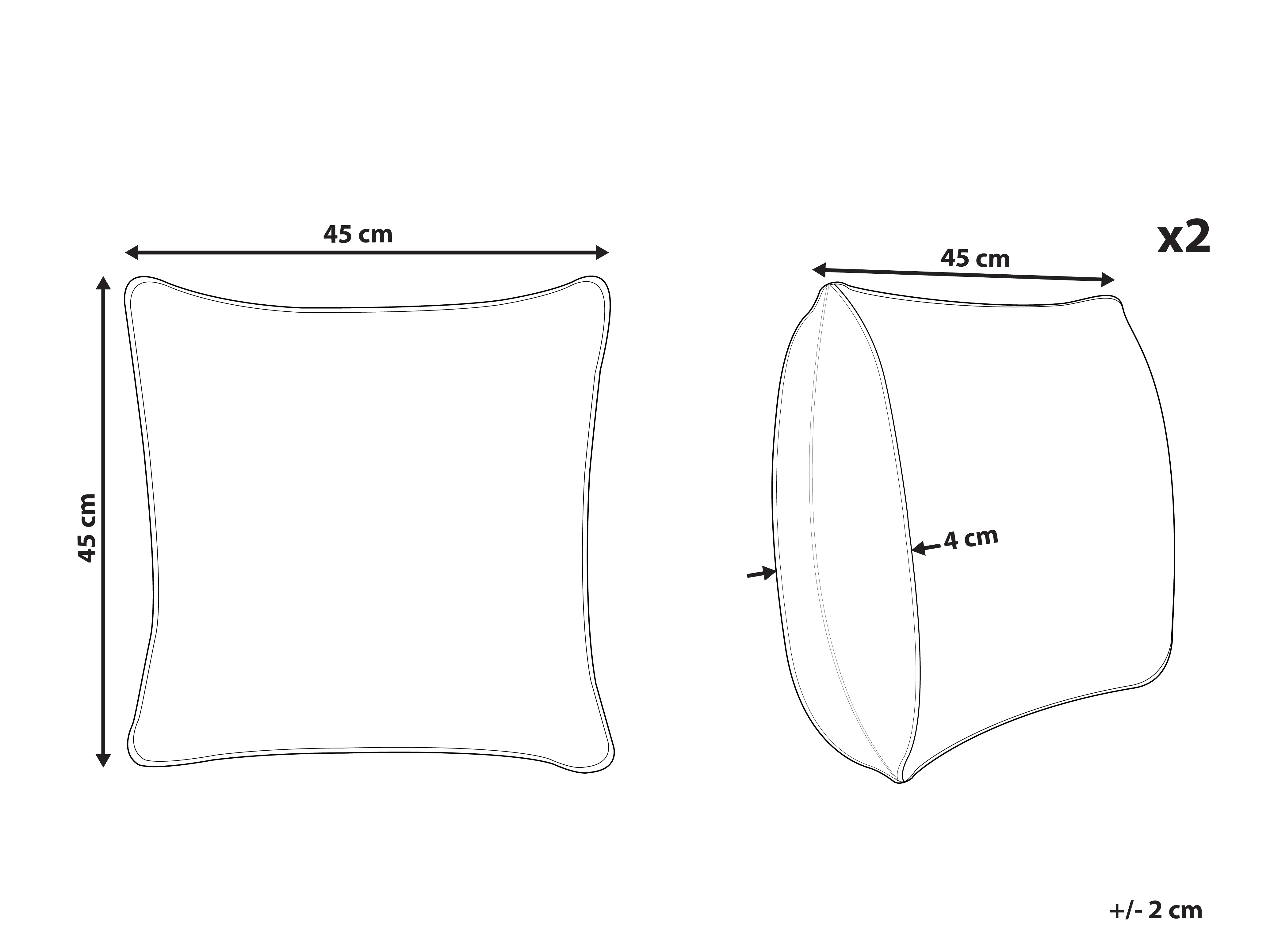 Set van 2 sierkussens TRACHELIUM 45 x 45 cm Groen bladpatroon