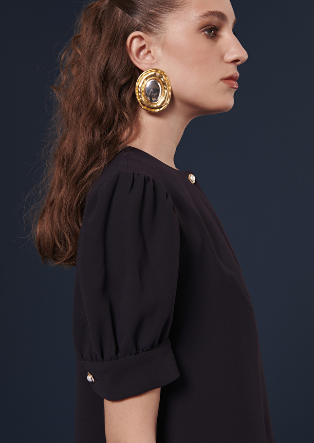 Blouse Tourterellebleu nuit en crêpe