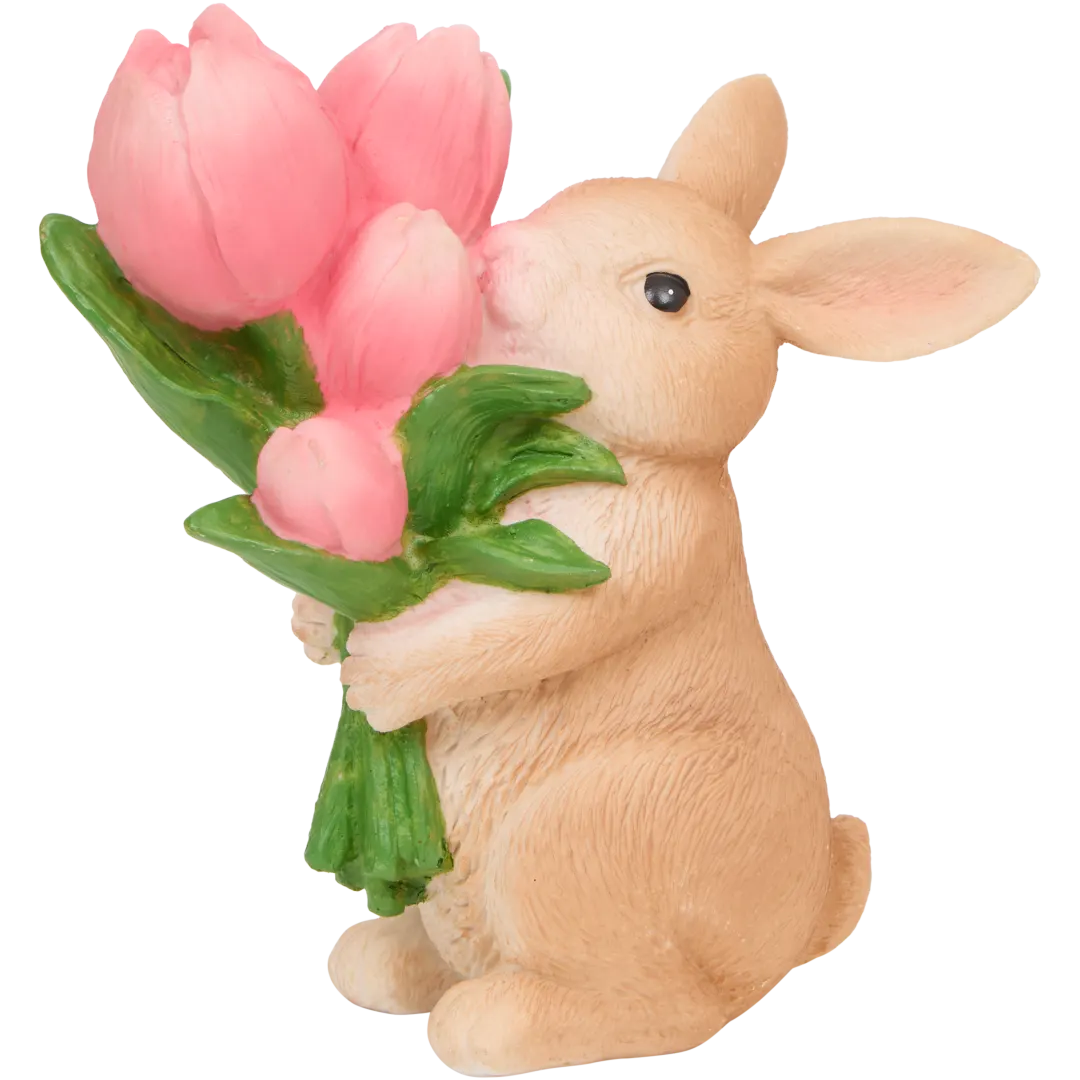 Paashaas met bloemen 18 cm | diverse varianten