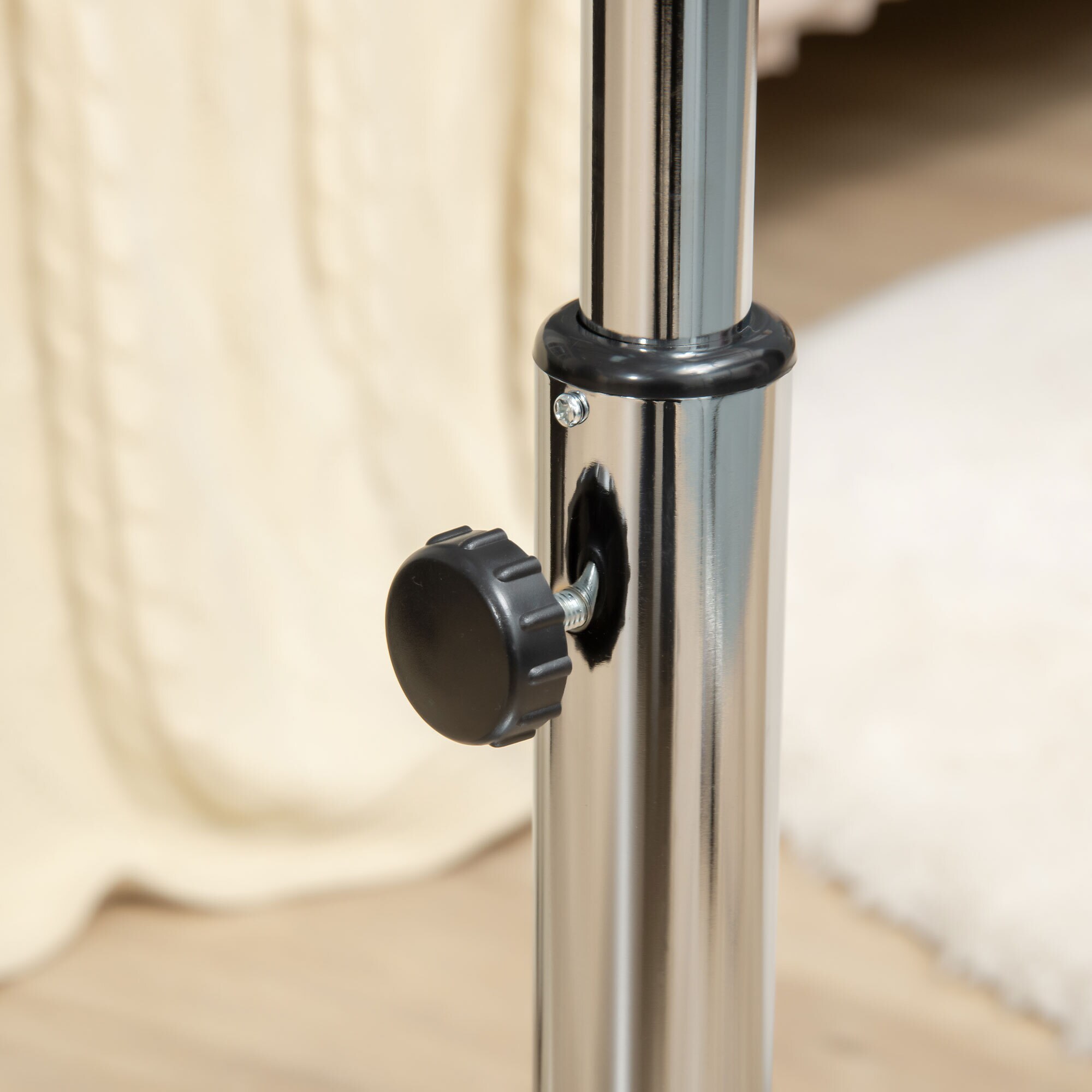 HOMCOM Standventilator mit 3 Geschwindigkeitsstufen silber 44,5 x 44,5 x 87-120 cm (BxTxH)