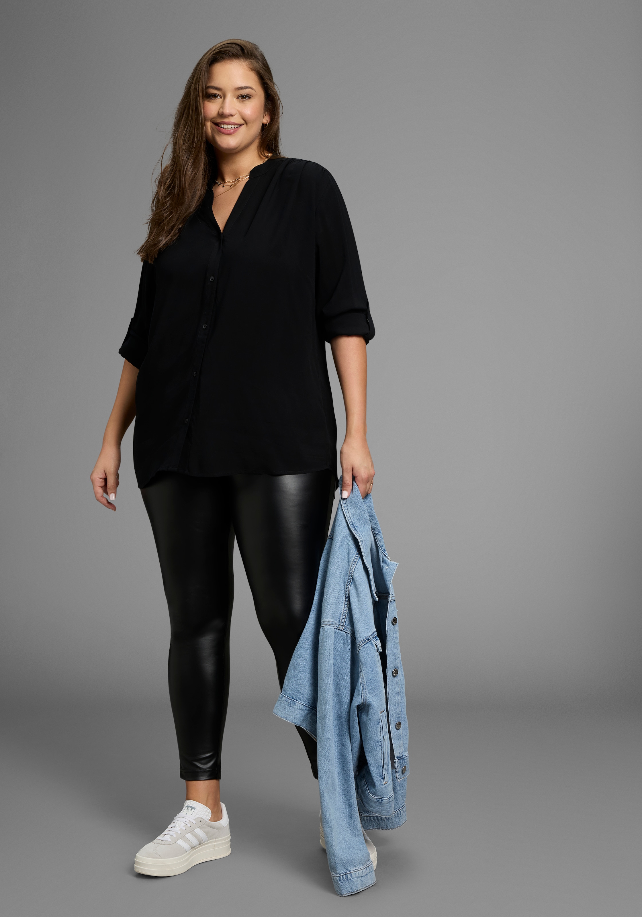 Laura Scott CURVE Longbluse , im Tunika Stil aus weicher Viskose - GROSSE GRÖSSE