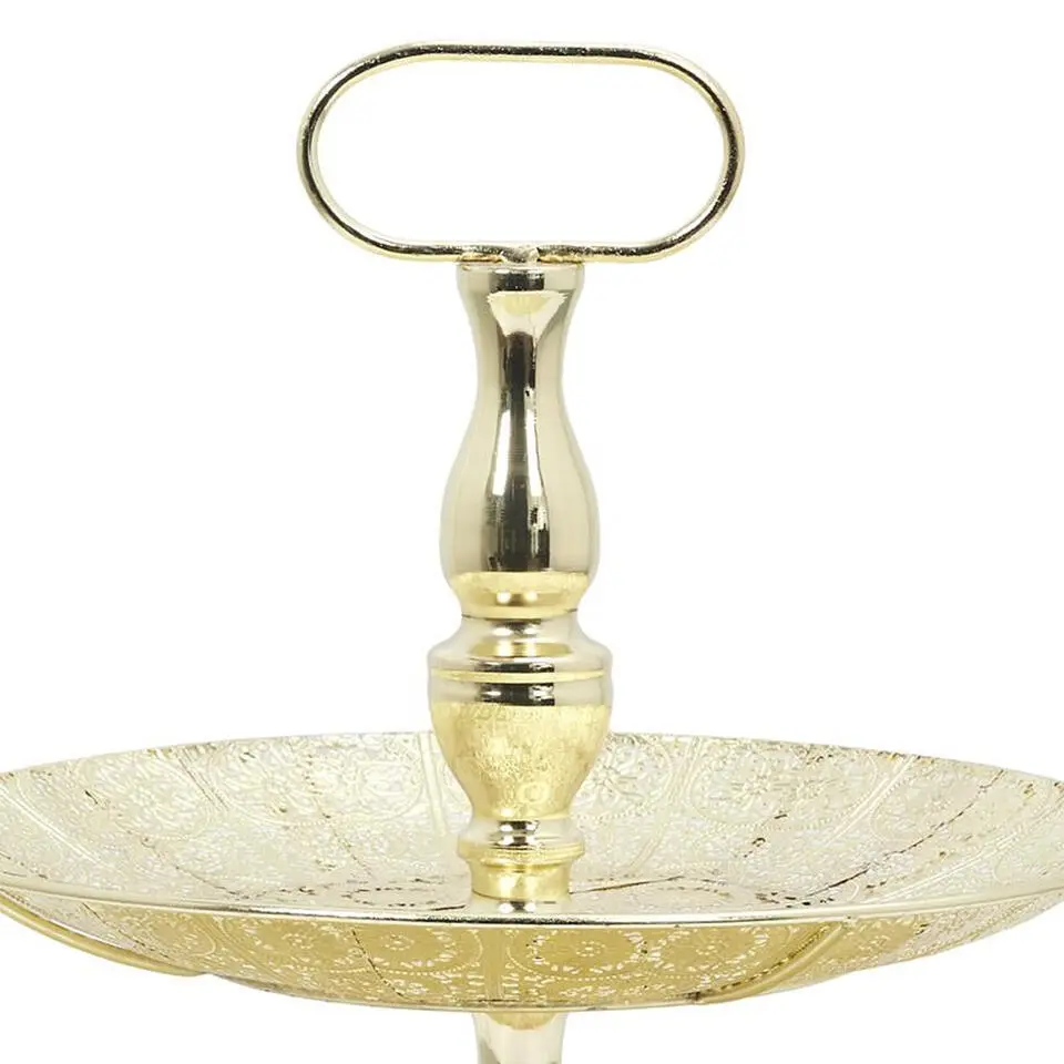 Home Deco Factory Etagere 2 laags - goud - metaal - 39 x 43 cm
