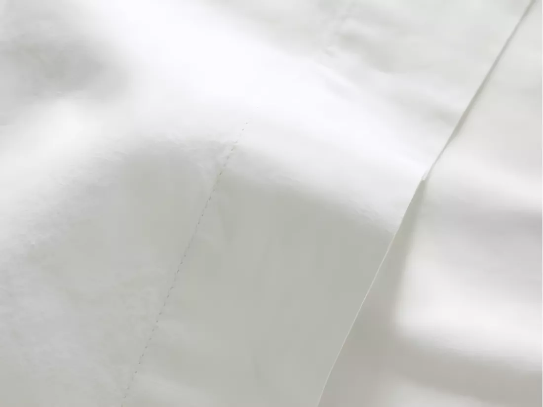 Drap Plat Palace Pur Coton Teint Lavé, 63 Fils/cm² - Palace Nacre - 240 X 290 Cm Pour Lit 2 Places