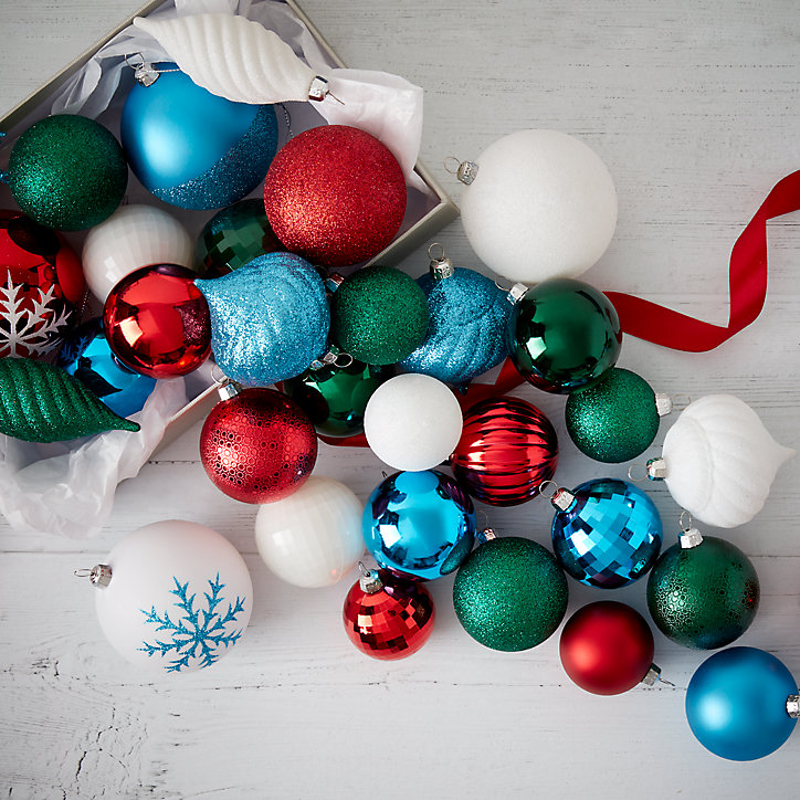 Assortiments de 100 boules de noël harmony en plastique