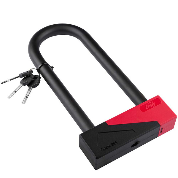 Dafy Moto - Antivol en U - 84 x 240 mm SRA Rouge / Noir