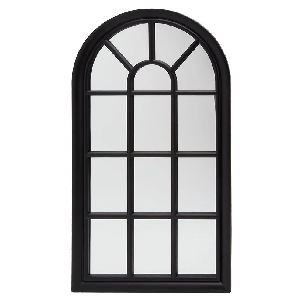 Miroir style fenêtre d'atelier noir