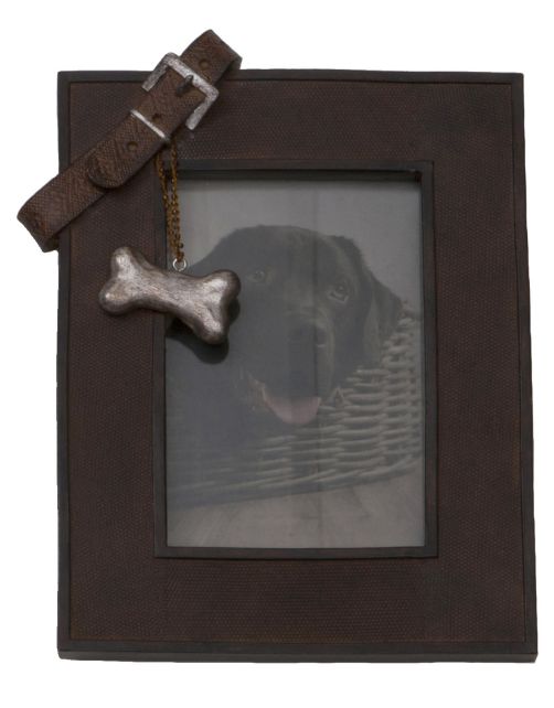 Happy-House Fotolijst Riem - Hondencadeau - 19x24 cm Bruin
