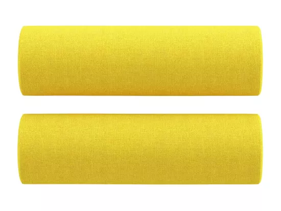 Ensemble de canapés 2 pièces avec coussins jaune clair tissu