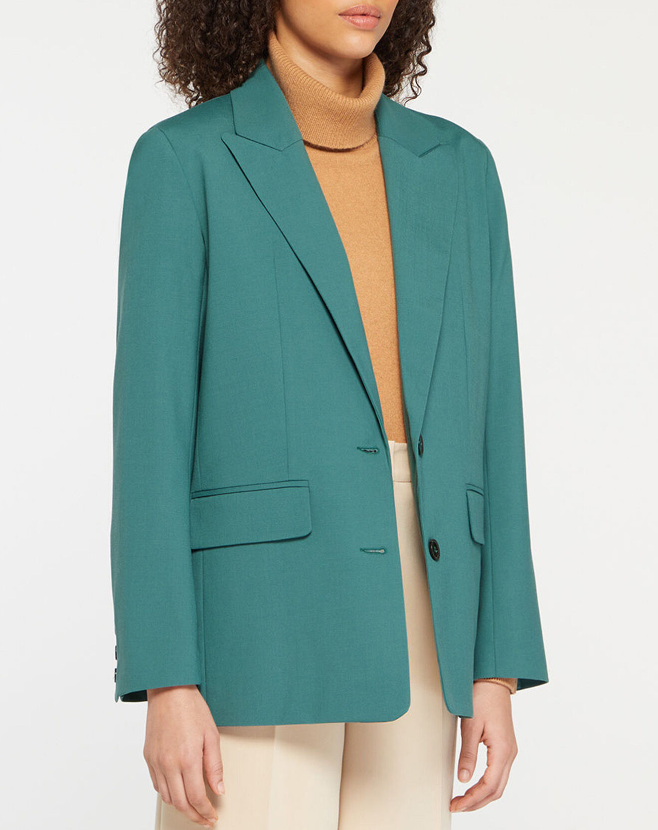 Galeries Lafayette Blazer droit en Laine mélangée Cléo Oversize vert