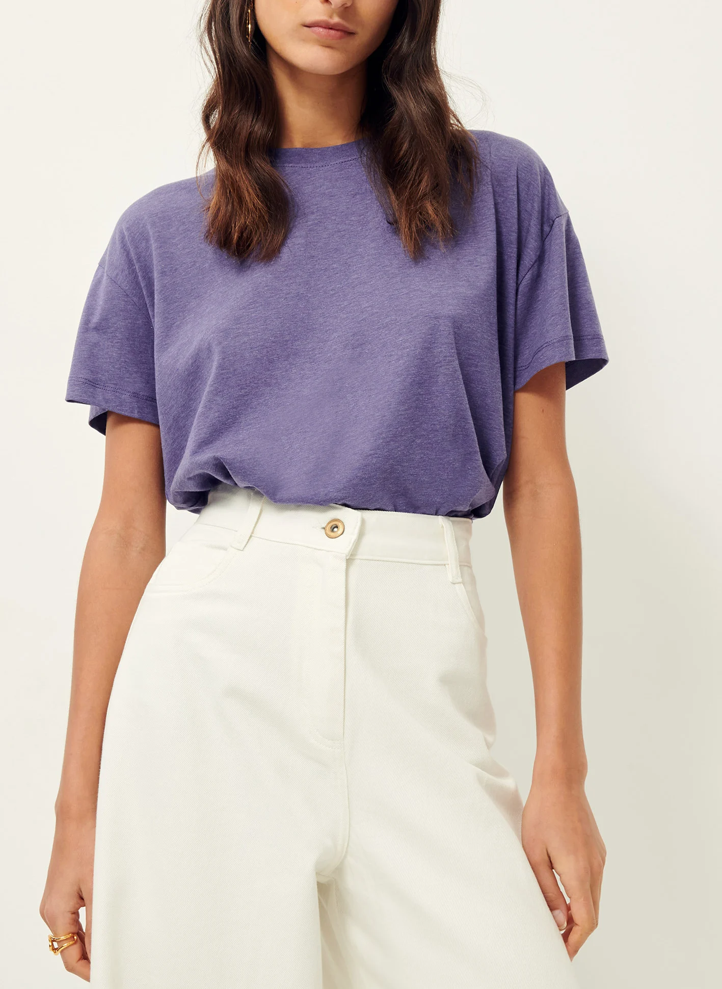 TOO - Tee-shirt ample col rond fluide | Violet