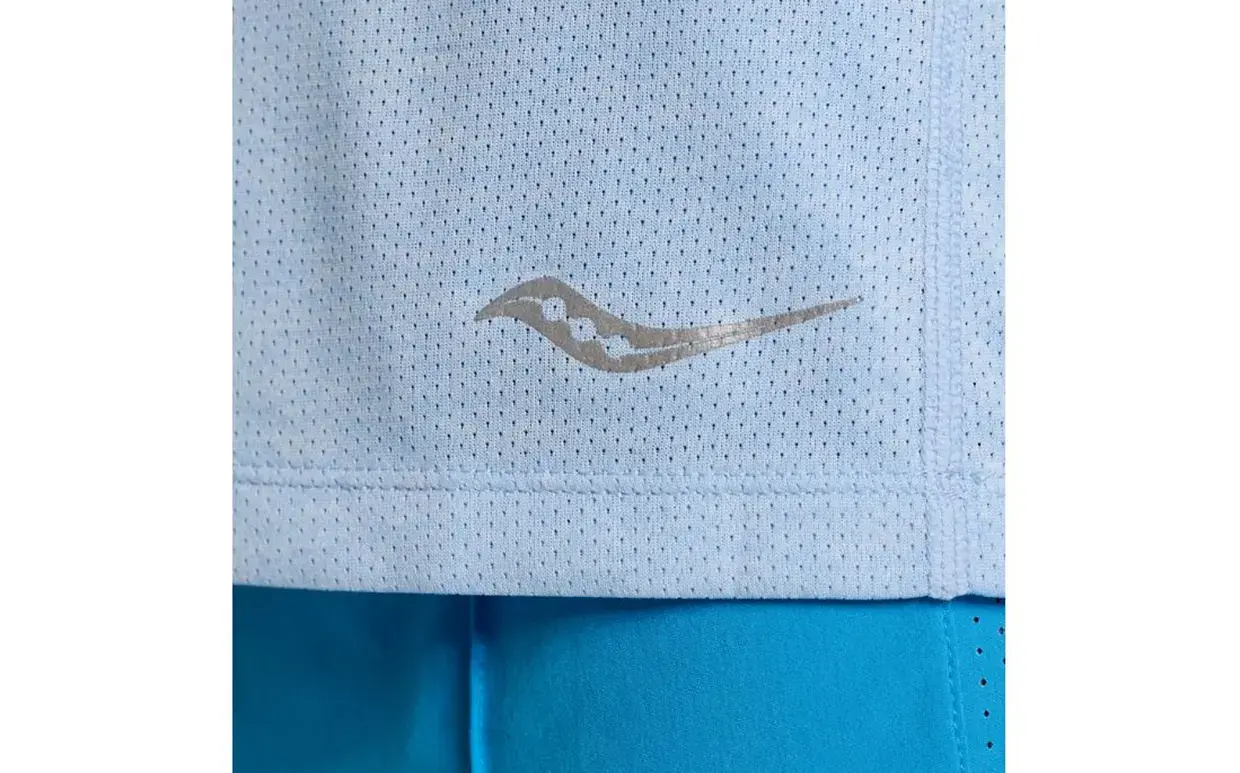 Saucony Stopwatch Hardloopshirt Korte Mouwen Lichtblauw Dames